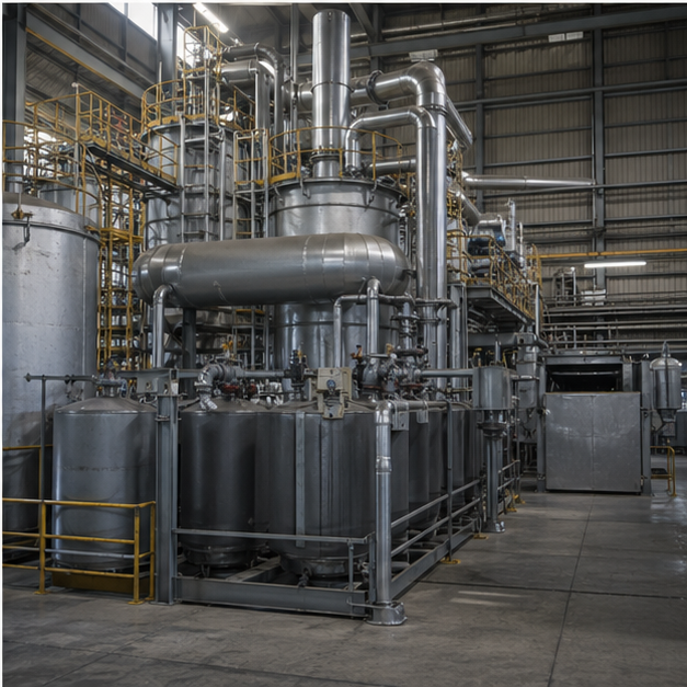 Industrial refining equipment without branding