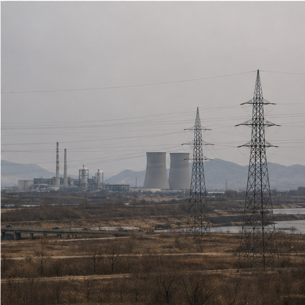 Powerline and industrial cooling infrastructure from afar