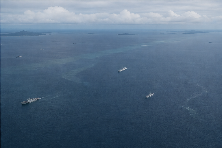 記事「第1列島線に中国船100隻？ 日本が見るべきは台湾包囲より海域全体の混雑」のビジュアル要約