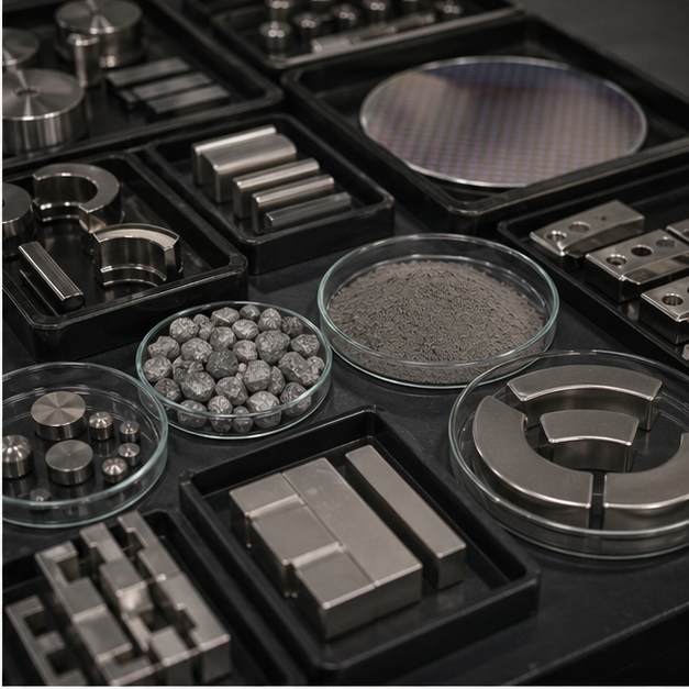 Trays of magnets rare earth parts and critical components