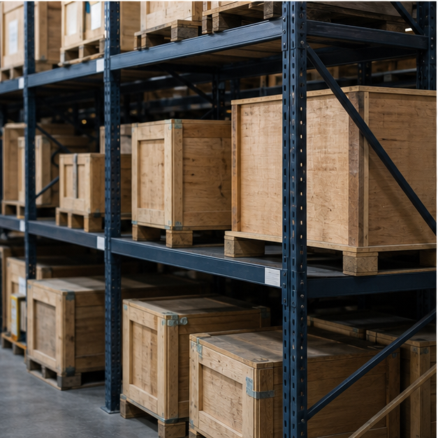 Rare earth minerals, motor parts, storage crates, and laboratory samples