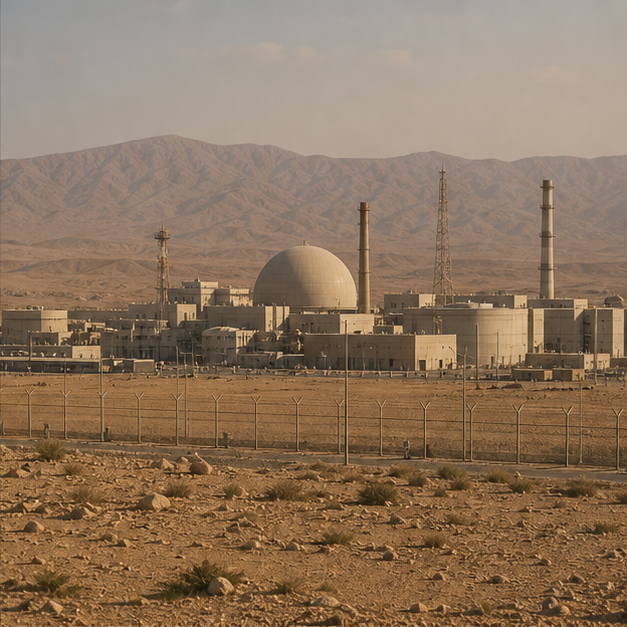 Distant desert industrial facility under watch.