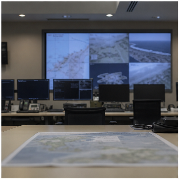 Island defense coordination and communications equipment