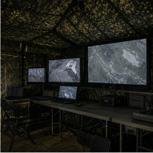 Island defense drone training and coastal communications infrastructure