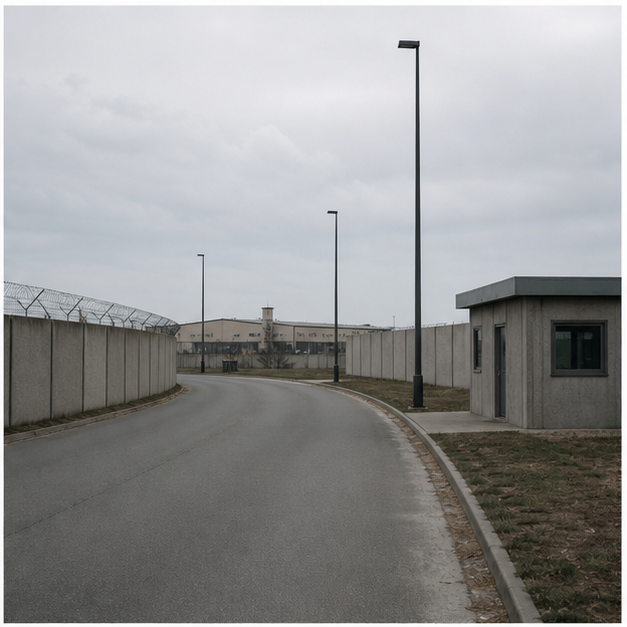 Quiet overseas base perimeter road