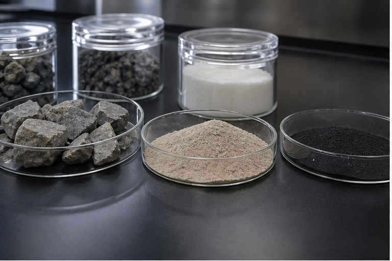Editorial image of rare earth materials and refining equipment