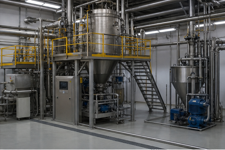 Editorial image of rare earth materials and refining equipment