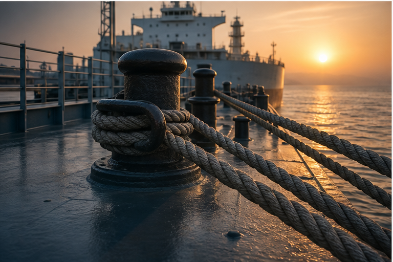 Editorial image of tankers and refinery infrastructure under shipping disruption risk