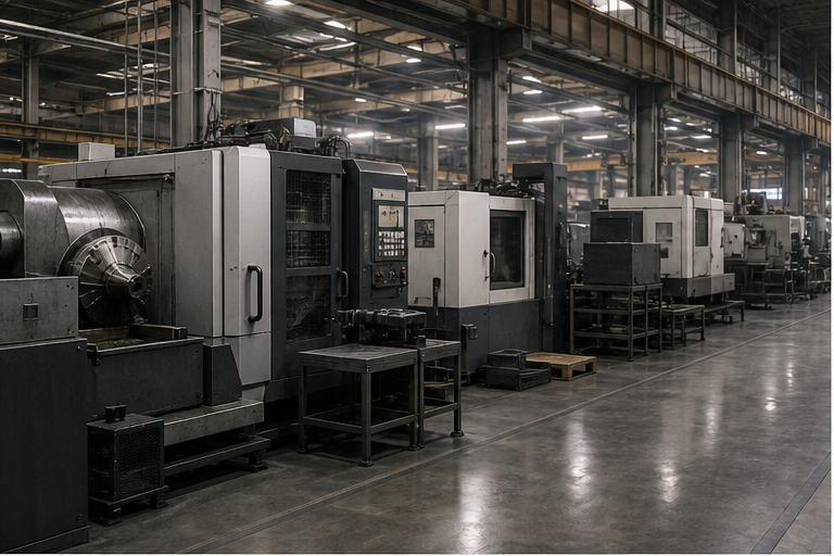 Defense industrial production floor and spare parts storage for sustainment analysis