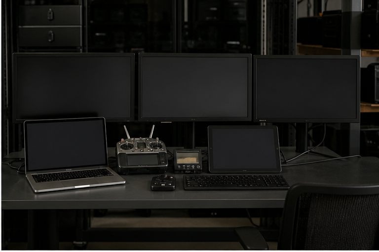 Editorial image of multiple drones used for logistics and infrastructure inspection