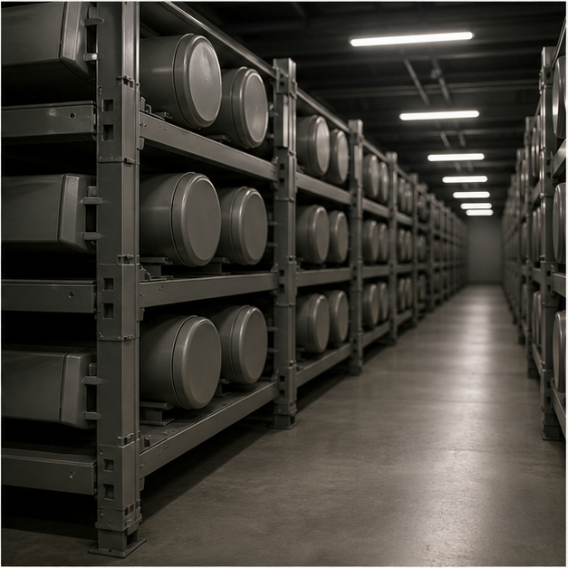 Defense production workshop and stockpile imagery