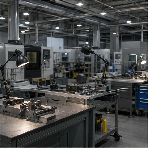Defense production workshop and stockpile imagery