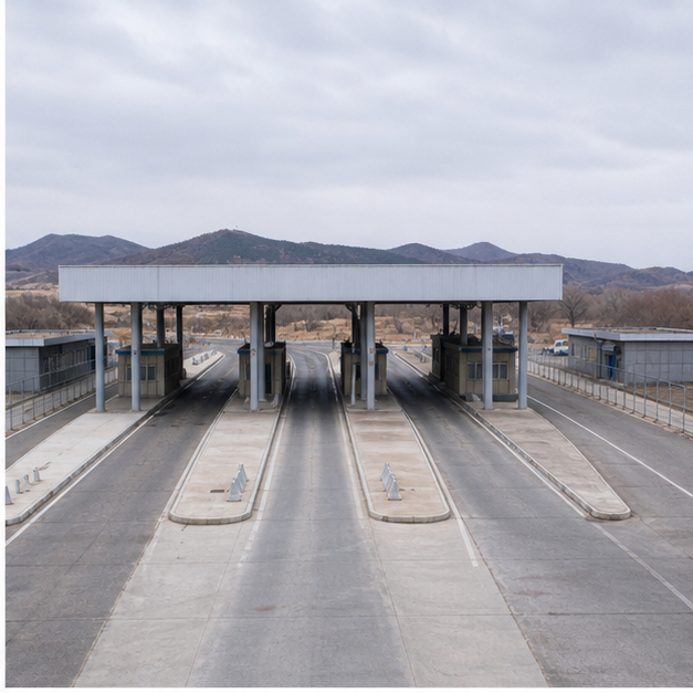 Russia North Korea border bridge and logistics route