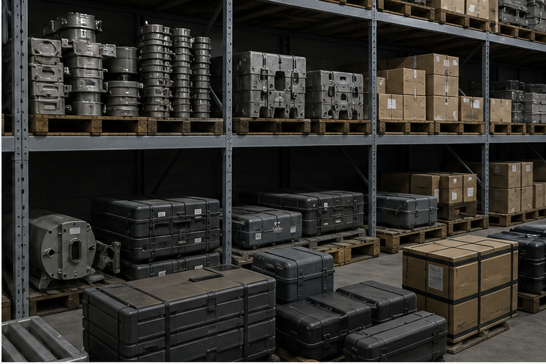 Shelves of generic mechanical parts