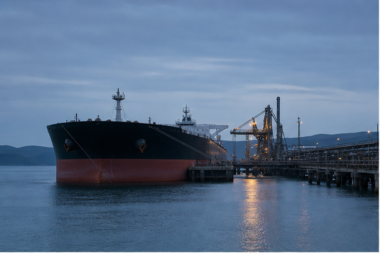 Oil tanker refinery and maritime supply imagery