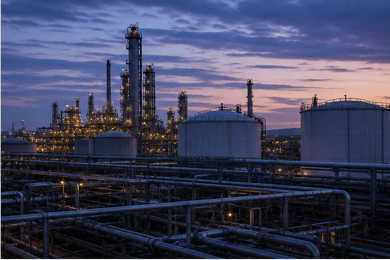 Oil tanker refinery and maritime supply imagery