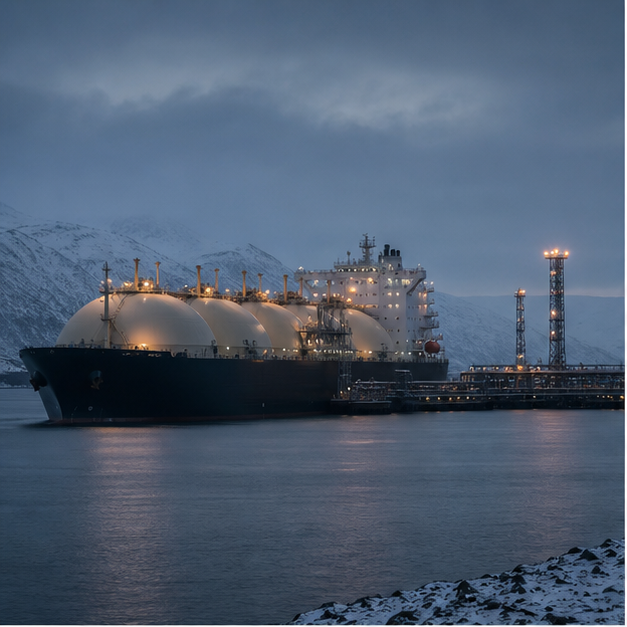 Cold LNG terminal and winter pipeline infrastructure for Sakhalin energy analysis