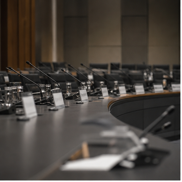Editorial image of alliance coordination, diplomatic table, defense logistics, and secure policy planning