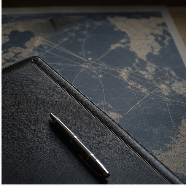 Editorial image of alliance coordination, diplomatic table, defense logistics, and secure policy planning