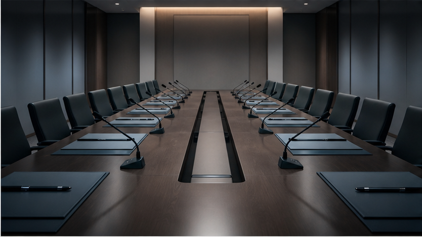 Empty bilateral defense consultation room