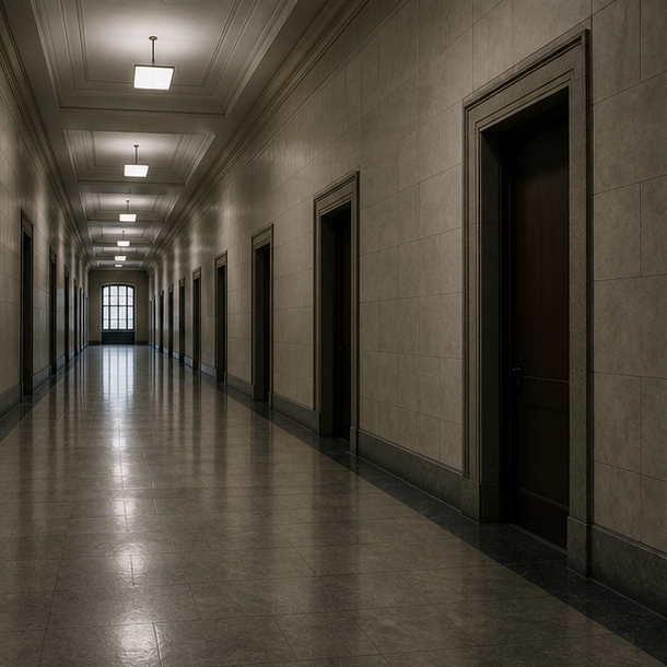 Austere government finance building corridor