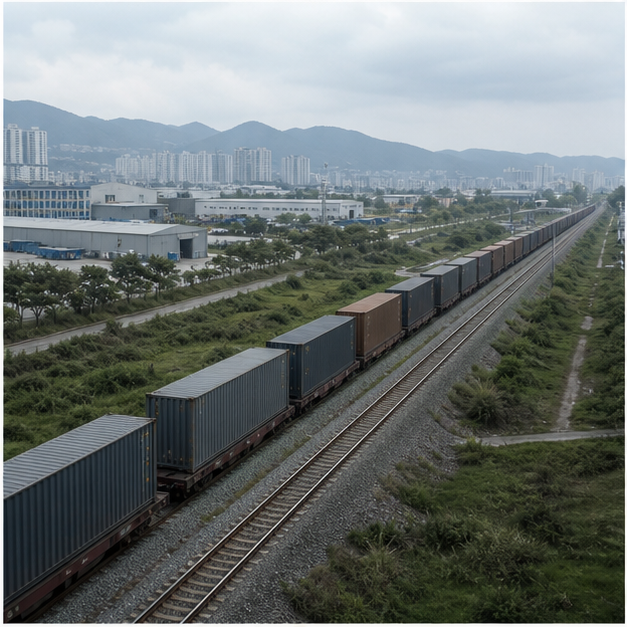 複数地域を結ぶ産業用鉄道貨物